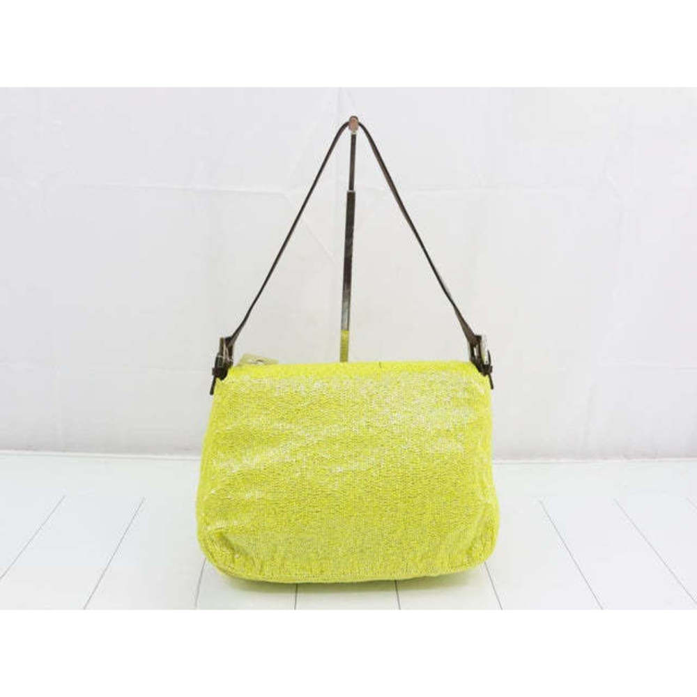 Fendi Mamma Baguette Lemon Yellow Beaded Shoulder Bag - Picture 2 of 16